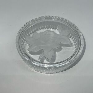 Vintage Teleflora Crystal Trinket Jewelry Dish Candy Sewing Sugar Collectable